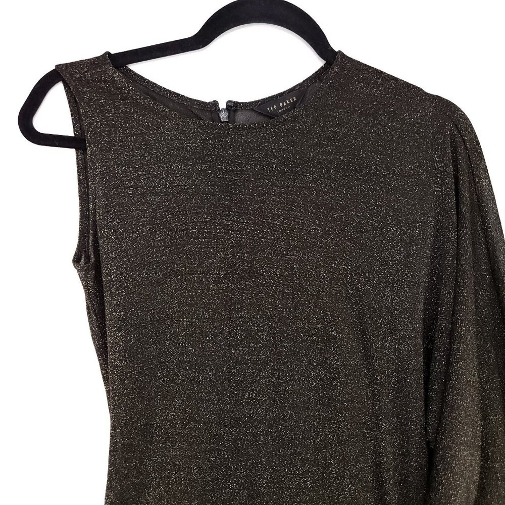 Ted Baker Monyca Draped One Shoulder Cover Up Size 0 Sheer Outer Layer Only - Picture 4 of 15